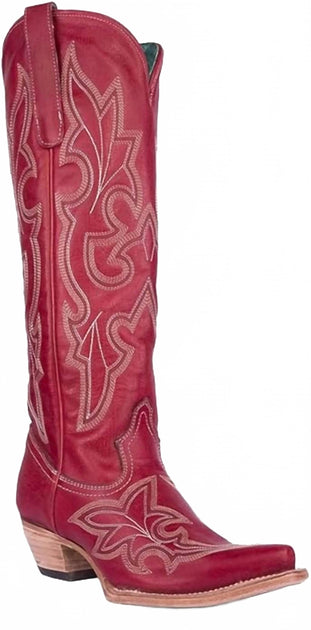 Corral Tall Embroidery Snip Toe Western Boot Red US 8.5 3