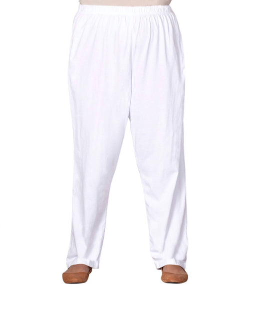 On The Plus Side Cotton Relaxed Pants White Plus 2