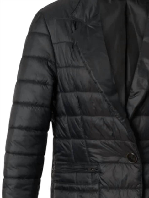 DiOMi Nylon Blazer Mink Trim Black Medium 3