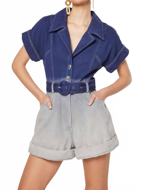 Elliatt Leto Denim Playsuit Blue Medium 2