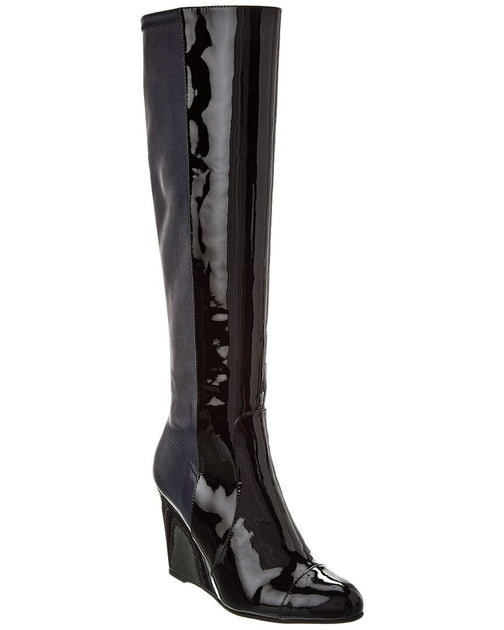 Stuart Weitzman Milla City Wedge Knee-High Boot Black US 7.5 2