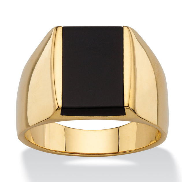 Palm Men's Classic Ring Black Onyx Gold-Plated US 12 2