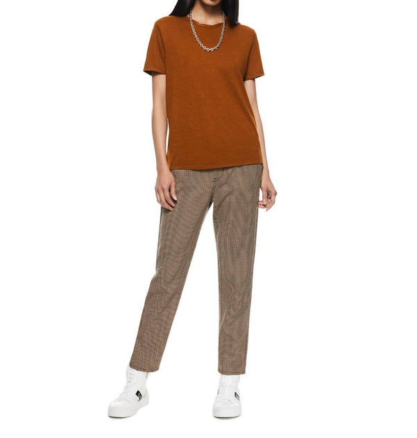 On This Day Linen-Blend Tee Brown X-Small 4
