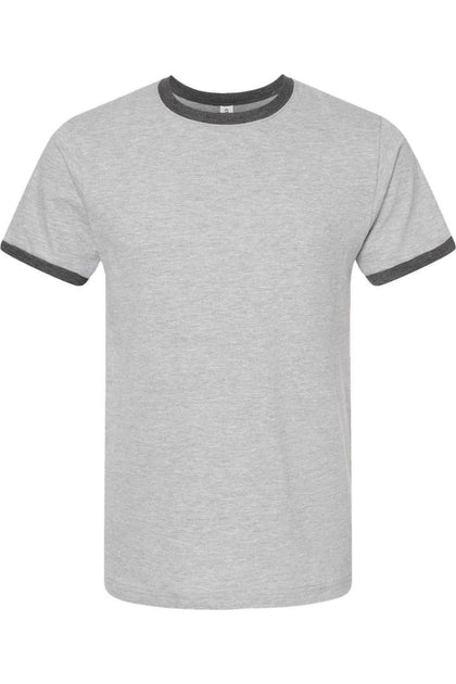Tultex Fine Jersey Ringer T-Shirt Grey XXLarge 2