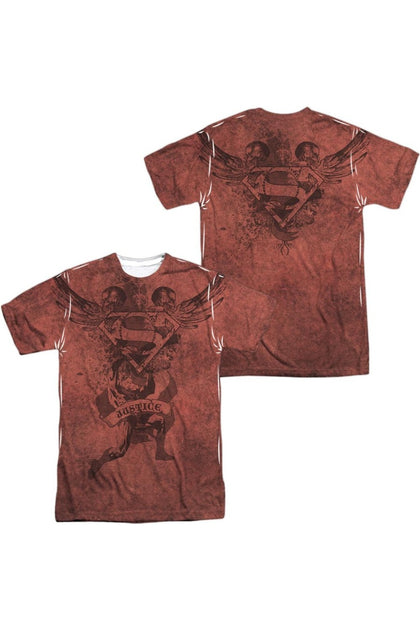 Gildan Superman Justice Upheld Crew Neck T-Shirt Pink Small 2
