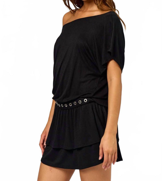 Blue Blush All Night One Shoulder Mini Dress Schwarz Small 3
