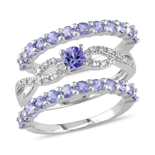 Mimi & Max Infinity Stackable Bridal Ring Set Blue US 6 2