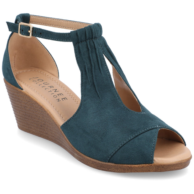 Journee Collection Kedzie Wedge Sandals Grey US 7 2