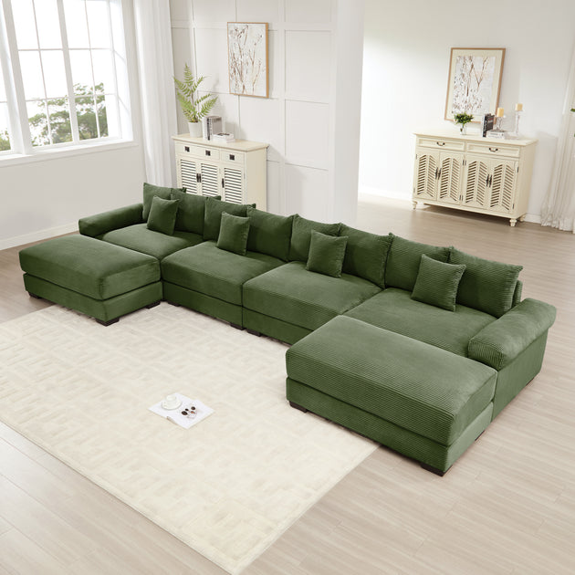 Streamdale Cloud Modular U-Shape Sectional Couch Green 2