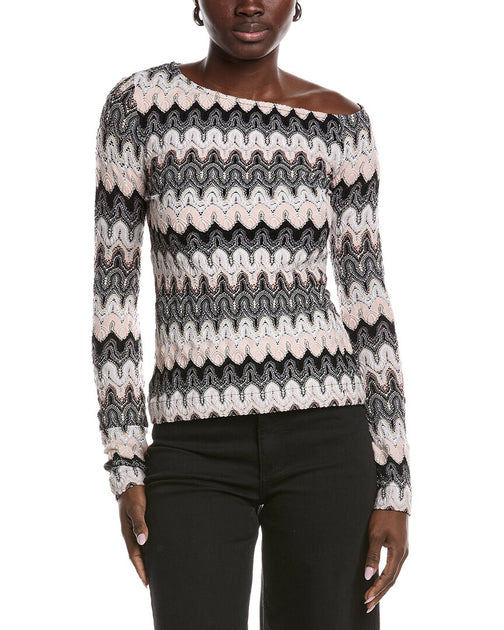 M Missoni Textured Sweater Pink/White XLarge 2