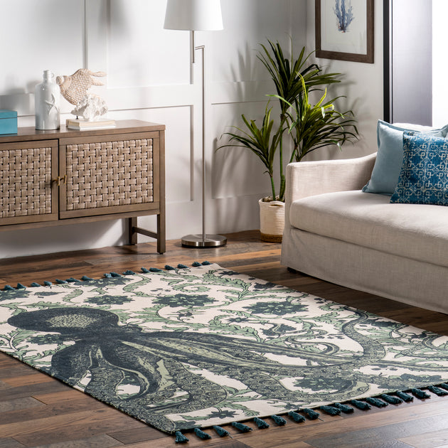 nuLOOM Thomas Paul Flatweave Cotton Octopus Area Rug 2