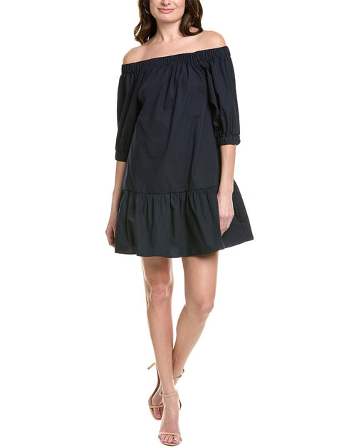 LABIZ Off-The-Shoulder Mini Dress Blue Small 2