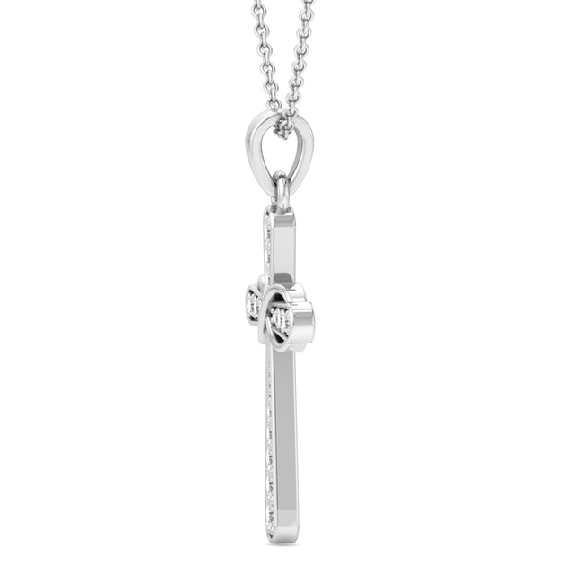 SuperJeweler ThyDiamond Diamond Cross Necklace Silver One Size 5