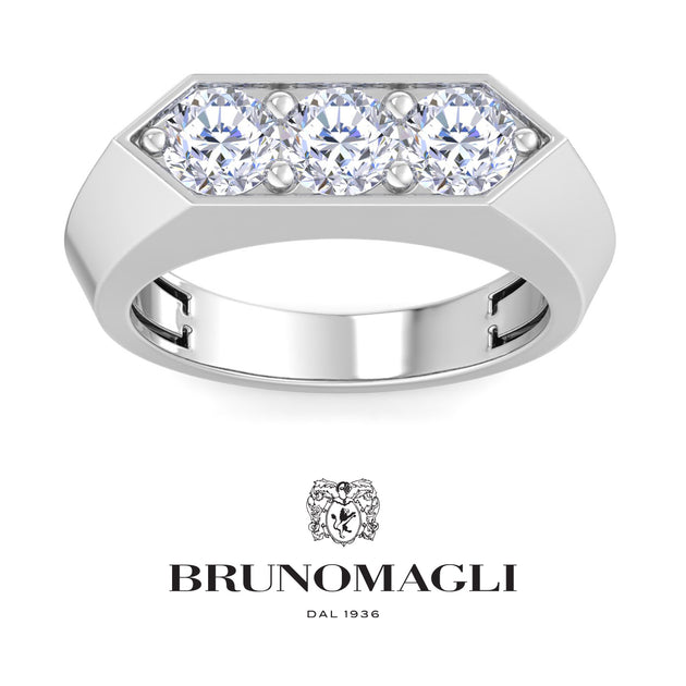 Bruno Magli Three Stone Ring Silver US 11 3