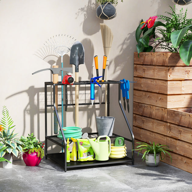 Hivvago Yard Tool Organizer Rack Blue 4