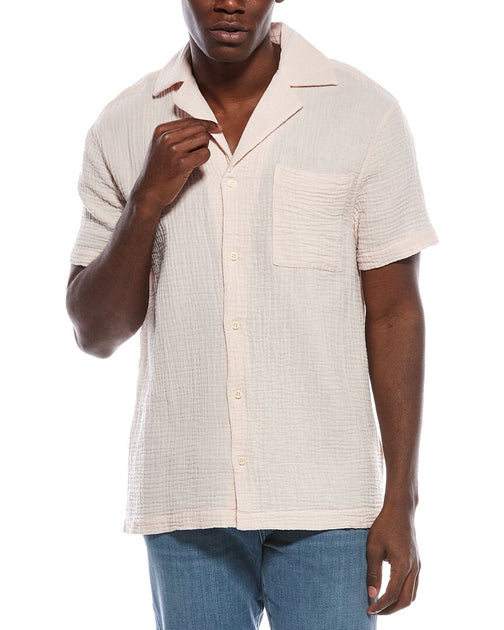 JOE'S Jeans Textured Button Shirt Beige XLarge 2