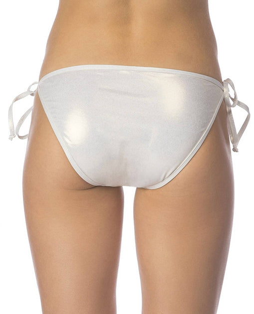 Bikini Lab Hot Shine Bling Sea Shell Side Tie Bikini Bottom Pink Large 3