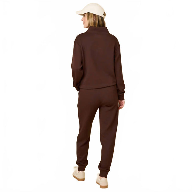 SOFTiES Ensemble Jogger Zip Brown Small 3