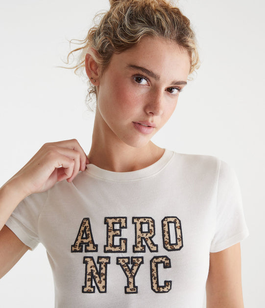 Aeropostale NYC Applique Graphic T-Shirt Beige XLarge 2