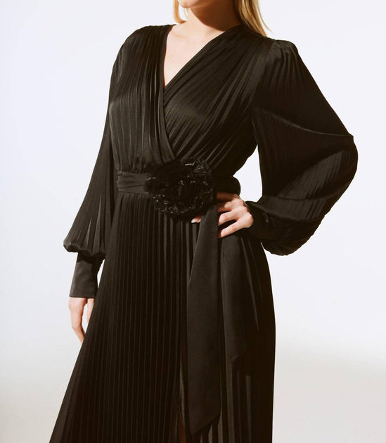 joseph ribkoff pleated satin midi dress Joseph Ribkoff Royal Sapphire Pleated Satin Midi Dress Style 251903F25 DECABANA