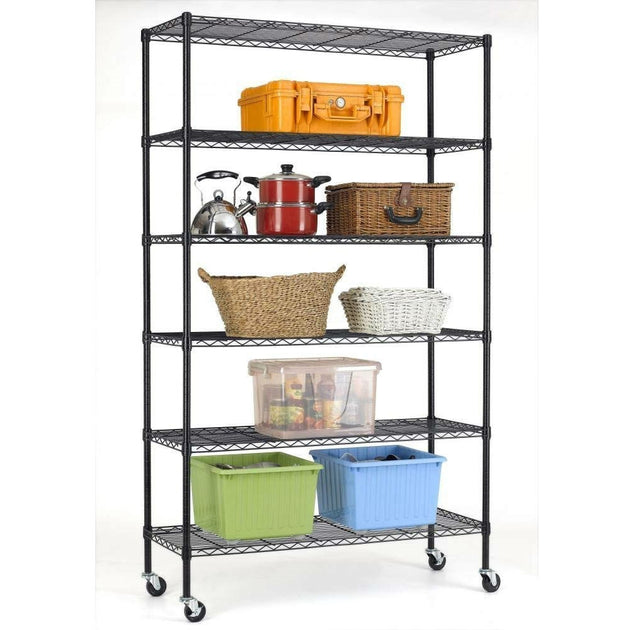 Hivvago 6-Shelf Metal Shelving Rack 2