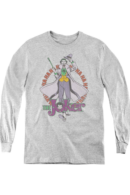 Gildan DC Comics Maniacal Youth Long Sleeve Tee Grey Large 2