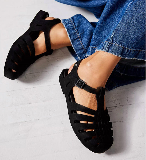 Melissa Possession Velvet Sandal Black US 5 4
