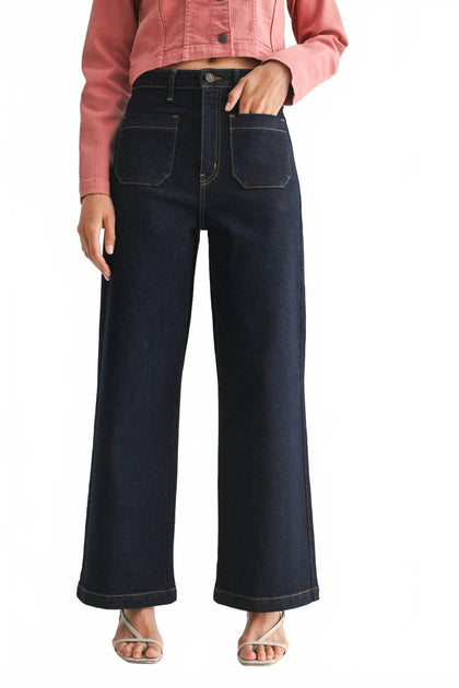 JUST BLACK DENIM Patch Pocket Wide Leg Jeans Blau 31 2