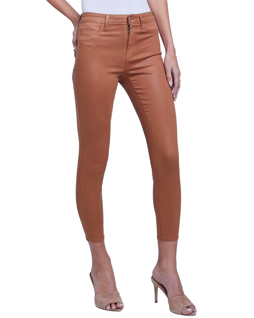 L'AGENCE Margot Java Coated High-Rise Skinny Jean Brown 23 2