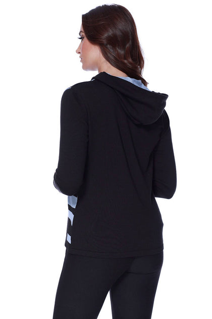 ANGEL Abstract Hooded Cardigan Blue Medium 3