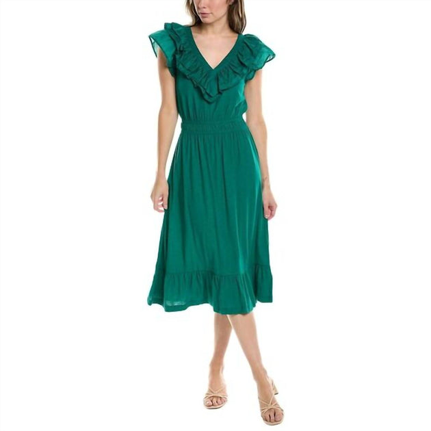 Nation LTD Aria Midi Dress Green Small 2