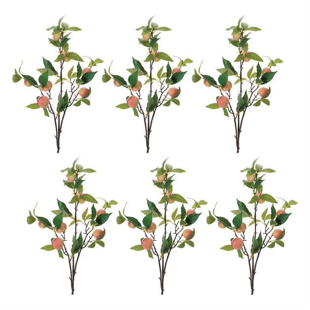 Hivvago Peach Fruit Foliage Branch Pink 87.6cm 4