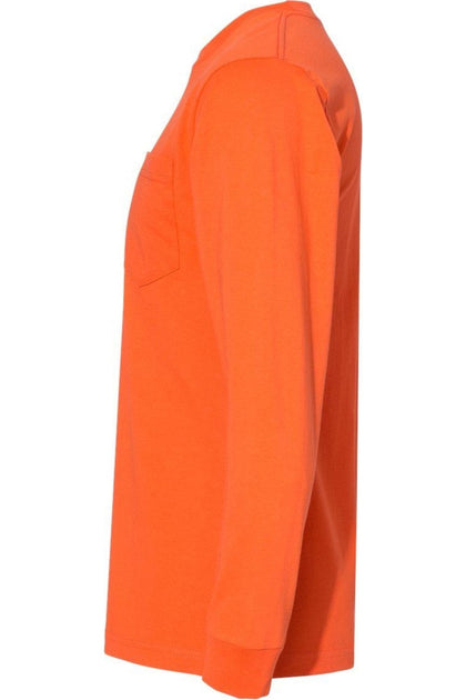 Bayside USA-Made Long Sleeve T-Shirt with Pocket Orange Large 4