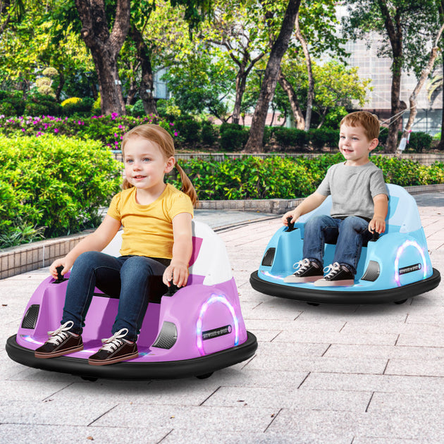Hivvago 12V 360° Ride On Bumper Car Light Blue 4