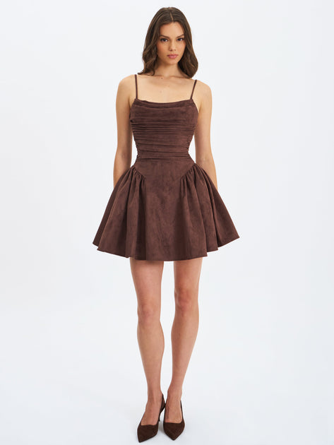 Miss Circle Raisa Minikleid Mahagoni Small 4