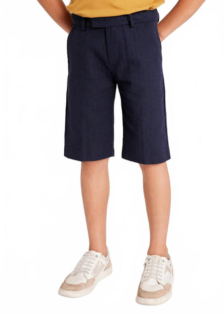 Mayoral Linen Blend Chino Bermuda Shorts Blue US 10 3