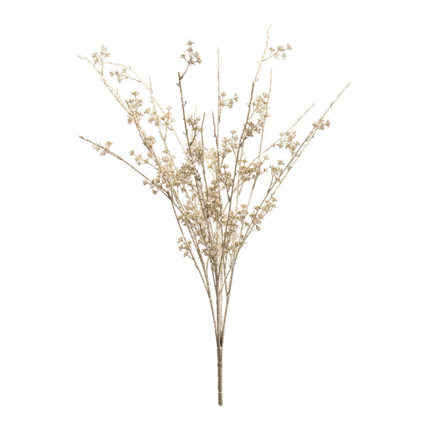 Melrose International Beaded Iced Berry Spray Gold 3