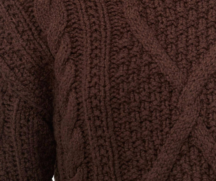Free People Cutting Edge Cable Sweater Brown Medium 3