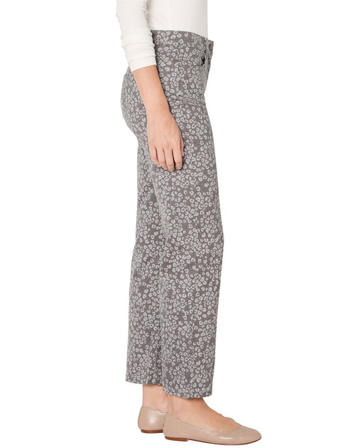 Nic + Zoe Leopard Print Recess Straight Ankle Pant Grey 28 4