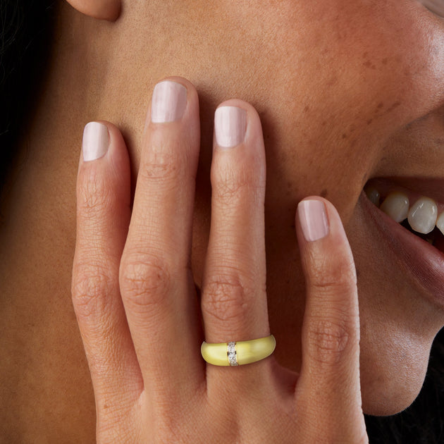 Ross-Simons Dome Ring Pastel Yellow US 6 3