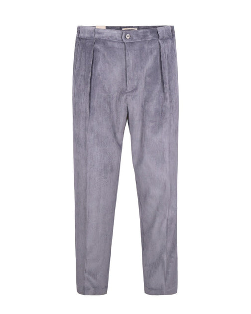 Briglia Tailored Grey Ribbed Velvet Trousers Grey EU 52 3