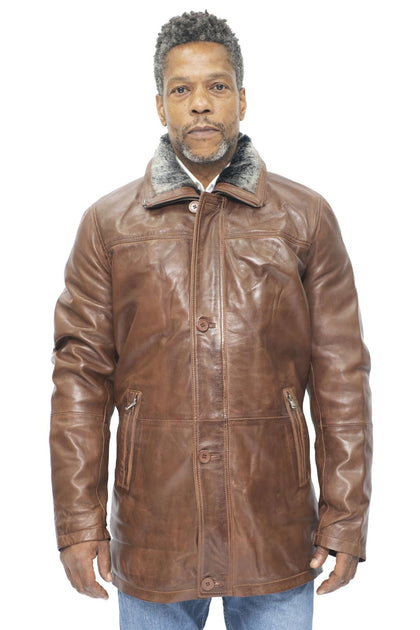 Infinity Trench Coat Leather Brown XL 2