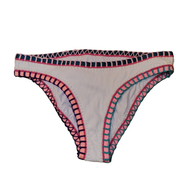 Platinum Stitched Scoop Bikini Bottoms White Large 2