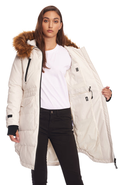 Alpine UKON Damen Vegan Down Parka Beige XLarge 4