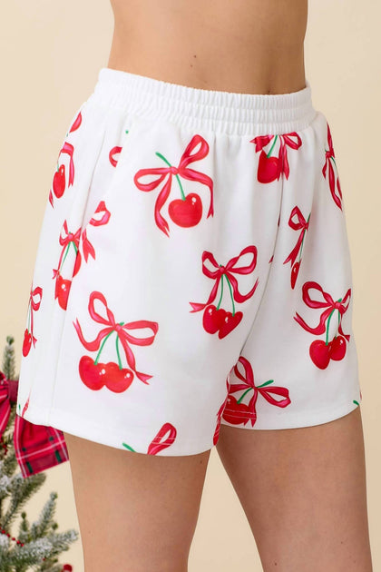 Mainstrip Cherries This Christmas Lounge Shorts White Medium 3