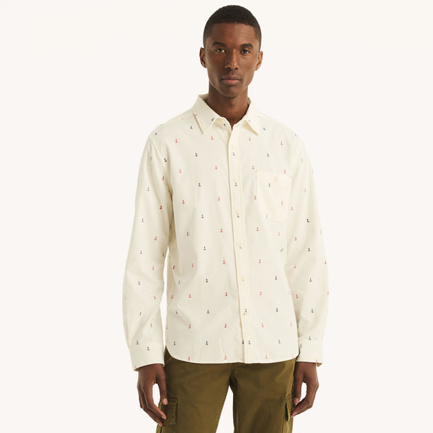 Nautica Printed Corduroy Shirt Blue Large 3
