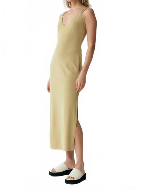 Third Form Form Cross Back Midi Dress Beige Medium 4