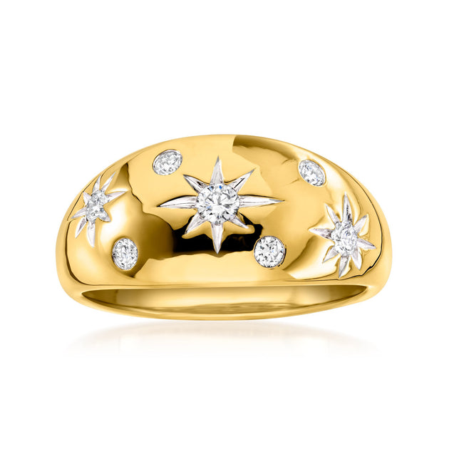 Ross-Simons Scattered Lab-Grown Diamond Star Ring Silver US 9 2