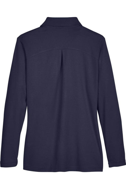 Devon & Jones CrownLux Performance Plaited Long Sleeve Polo Blue XXXLarge 3