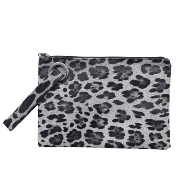 Pretty Simple Leopard Wristlet Clutch Black One Size 2